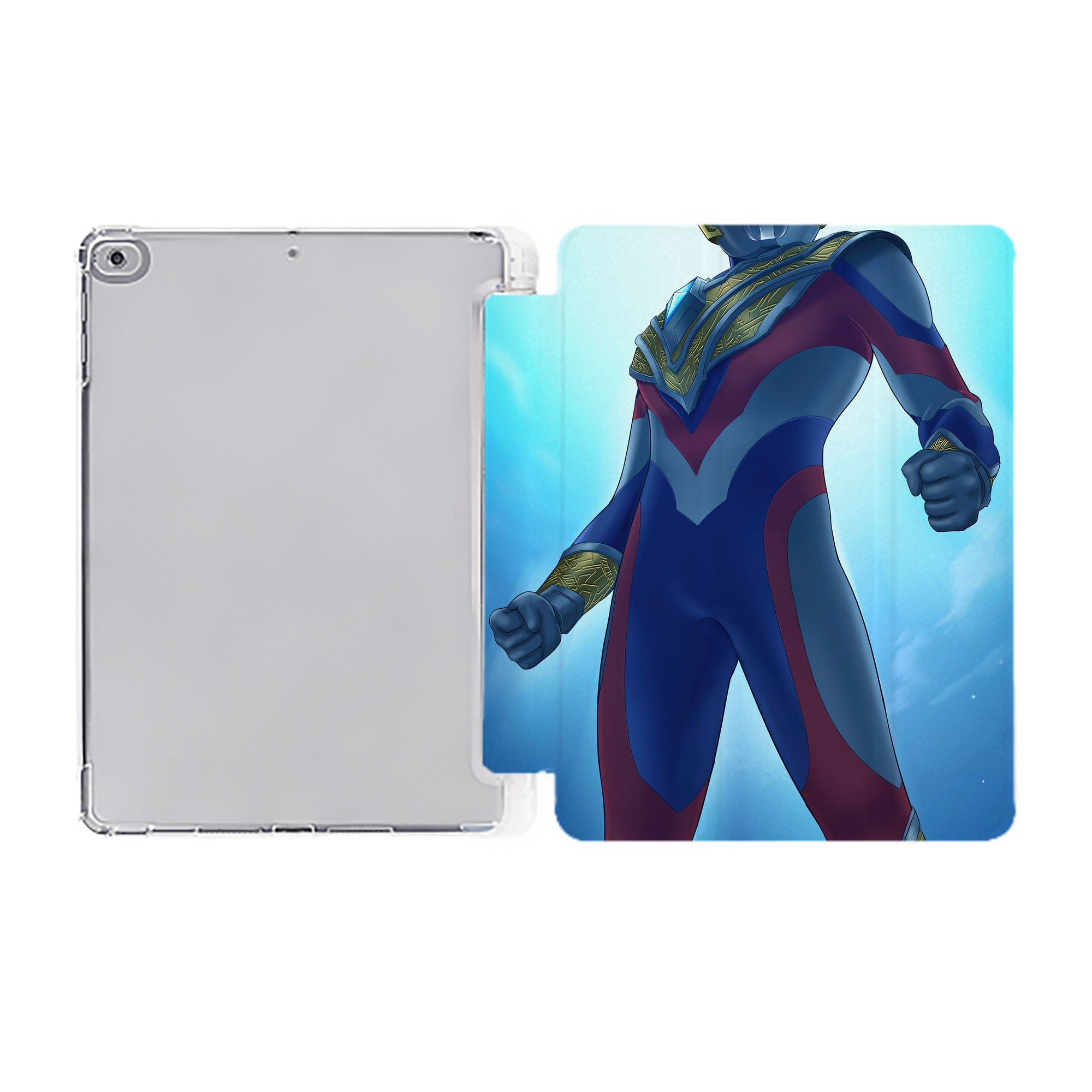 （画像用） ウルトラマン Ultraman IPad ケース ペン収納付き 三つ折りスタンド PUレザー×シリコン 対応機種9.5/10.5/10.9インチ